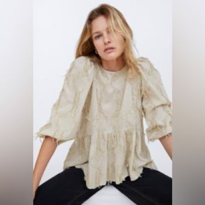 ZARA NWOT Top with Fringe XS